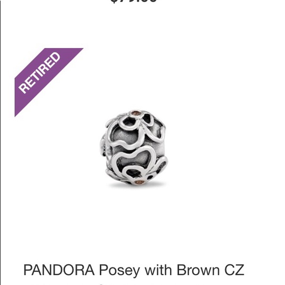 Authentic PANDORA SS Posey with Citrine CZ - Picture 2 of 5